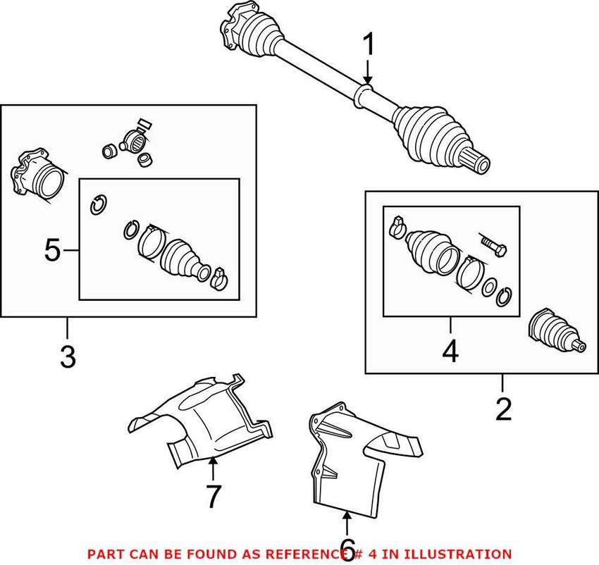 Audi VW CV Joint Boot Kit - Front Outer 3D0498203